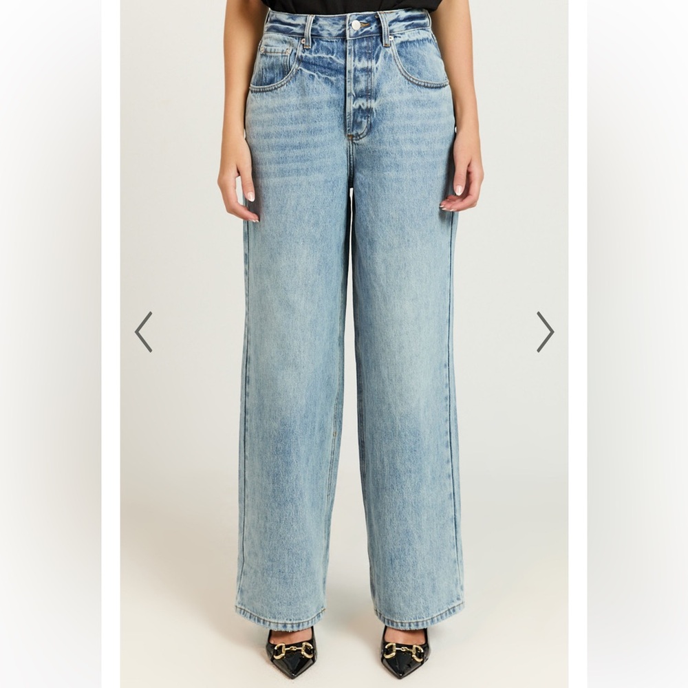 AMALIE THE LABEL - HERRERA LOW RISE WIDE LEG DENIM JEANS